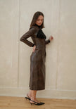 Eleni Faux Leather Dress